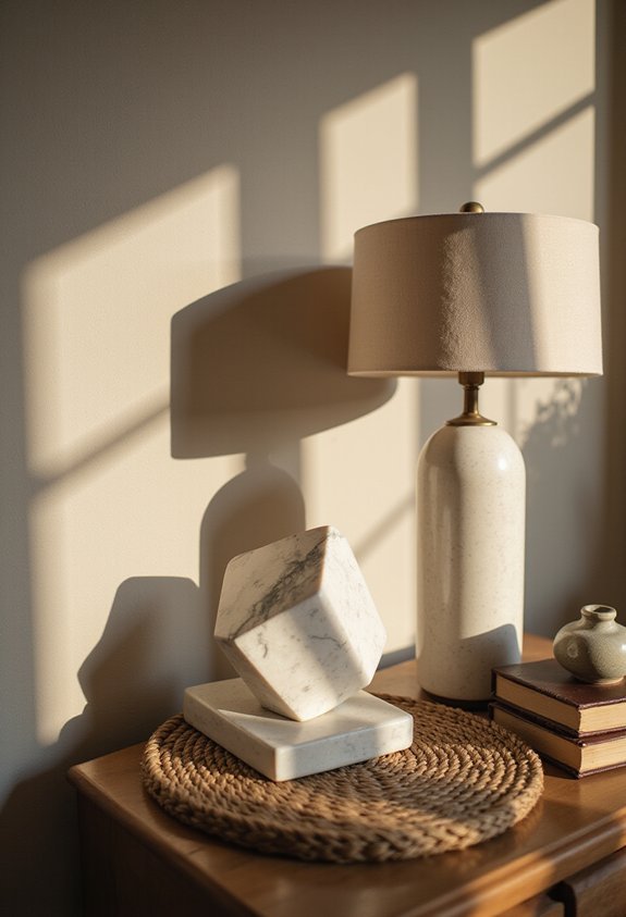 sculptural objects elevate bedroom nightstands