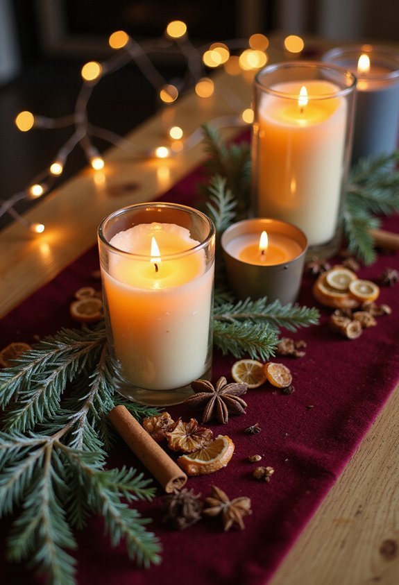 seasonal candle arrangements enhance holiday moods