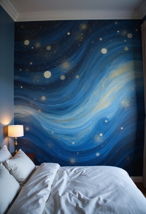 serene celestial bedroom mural transformation
