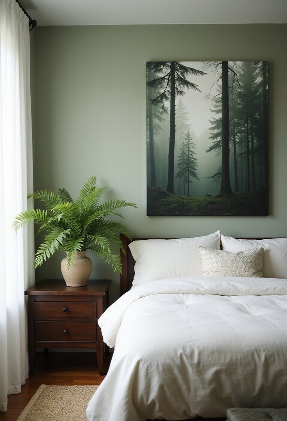 serene forest landscape canvas nightstand inspiration