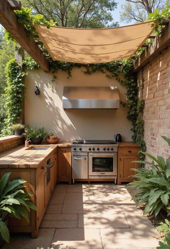 shade protects outdoor cooking experience