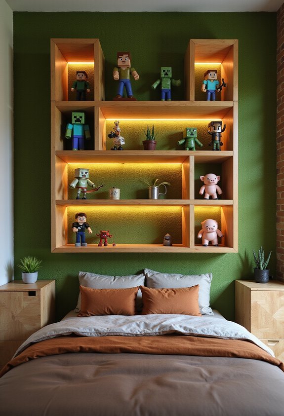 showcase minecraft figures organized creatively