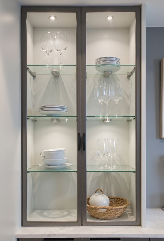 showcasing contents strategic pairing cabinet lighting