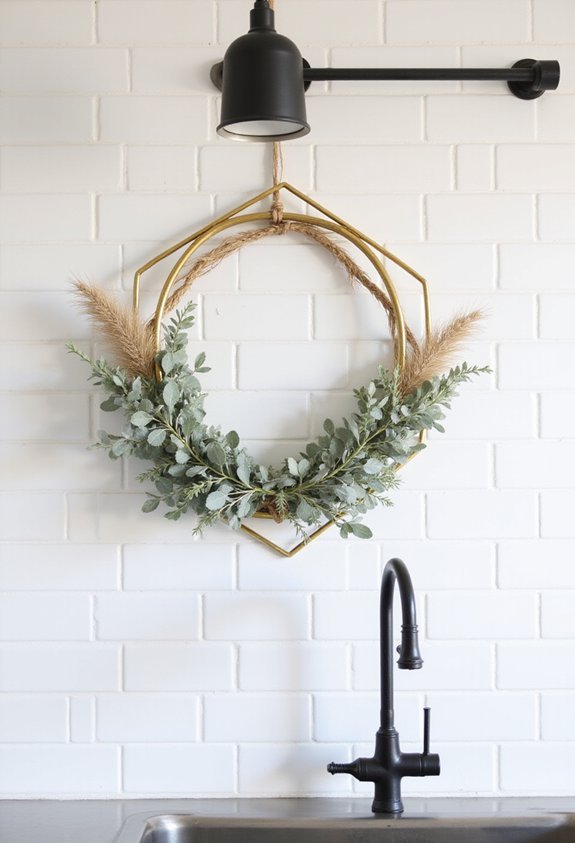 sleek minimalist functional kitchen wreaths