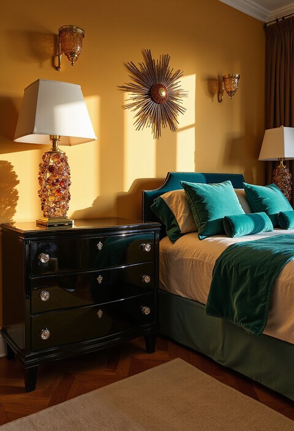 sleek shiny sophisticated bedroom storage