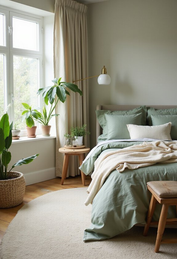 soft grounding nature inspired bedroom rug