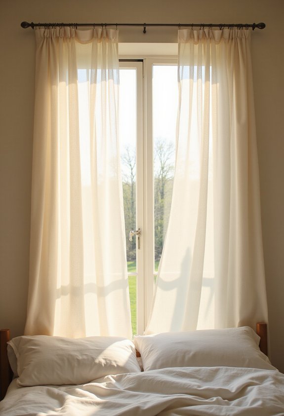 softened windows with lightweight sheer curtains