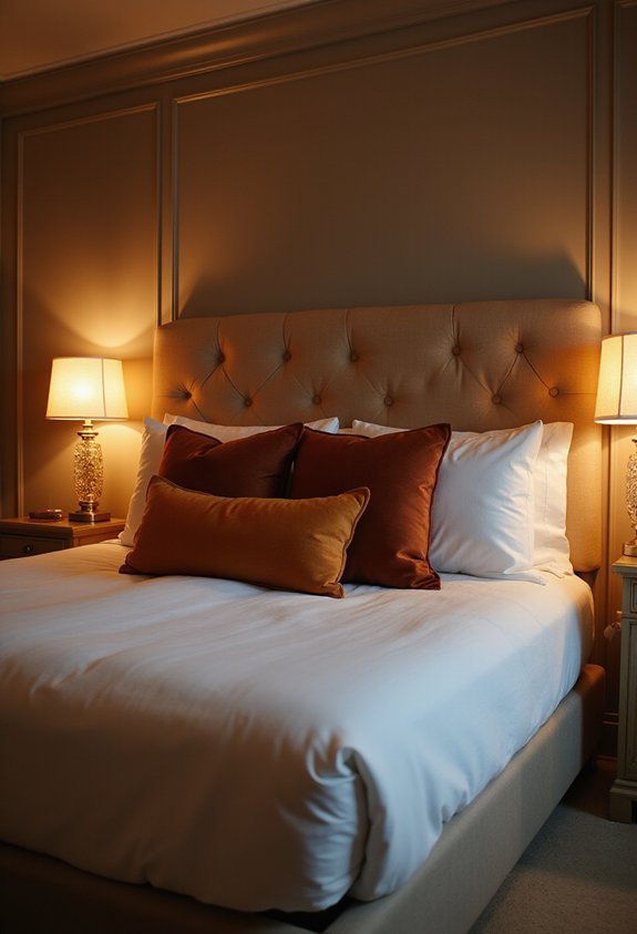 sophisticated ambient lighting enhances modern nightstands