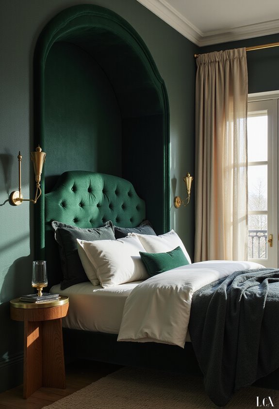sophisticated calming moody bedroom palettes