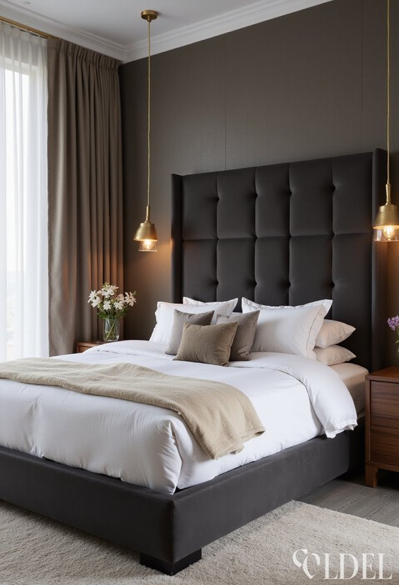 sophisticated commanding statement headboard decor