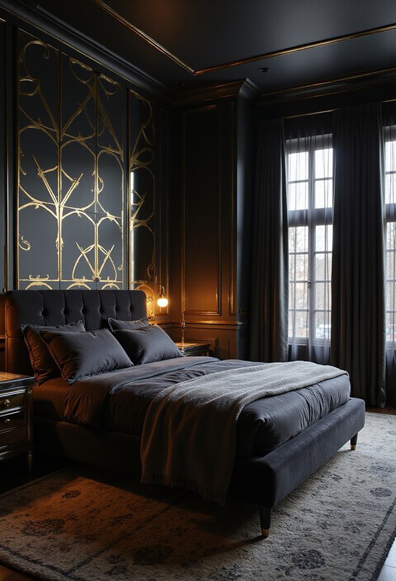 sophisticated dark accent walls mood