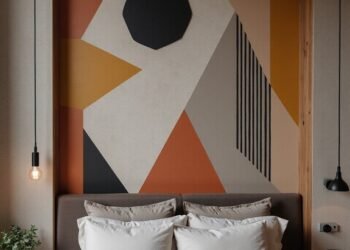 sophisticated geometric feature wall patterns