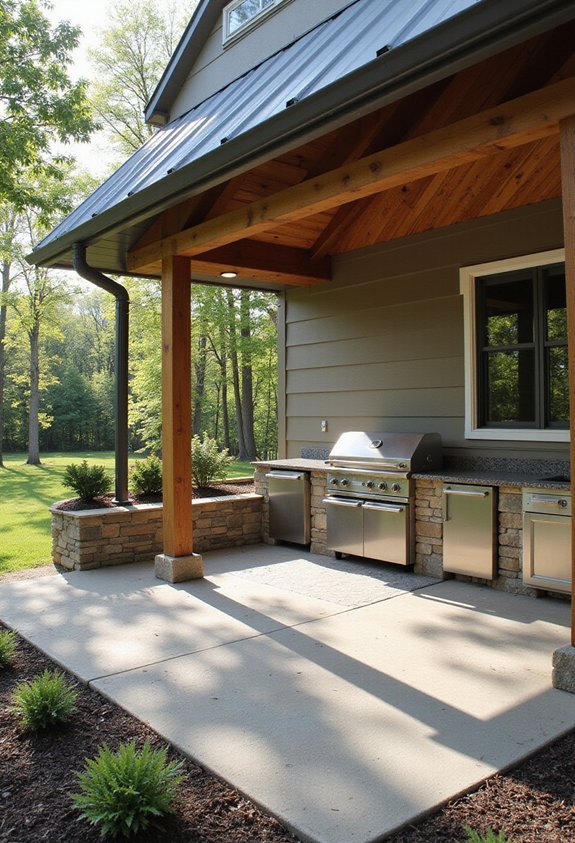 space efficient outdoor kitchen