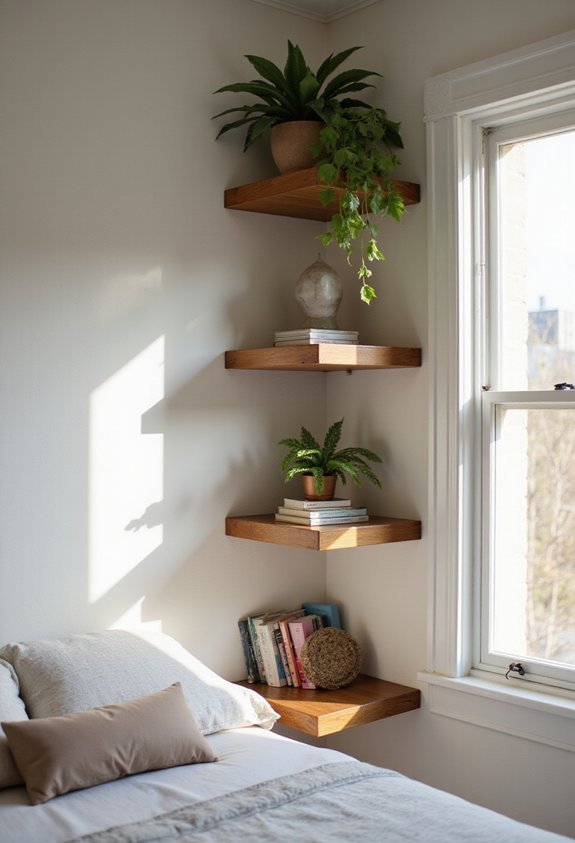 space saving corner shelves