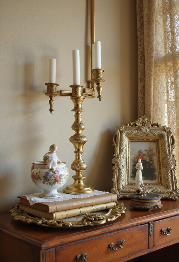 strategically layer antique decorating textures