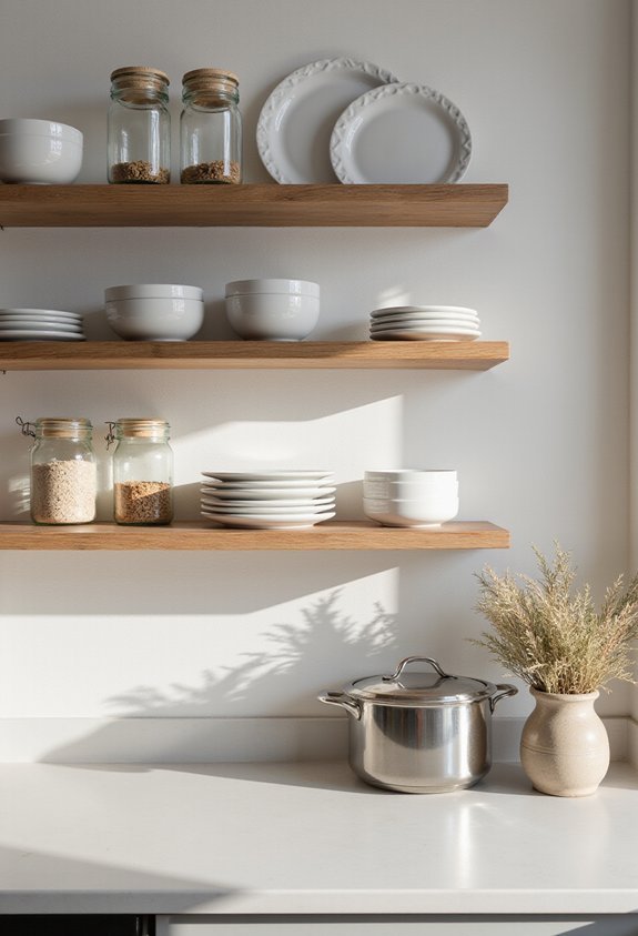 strategically maintain organized open shelving