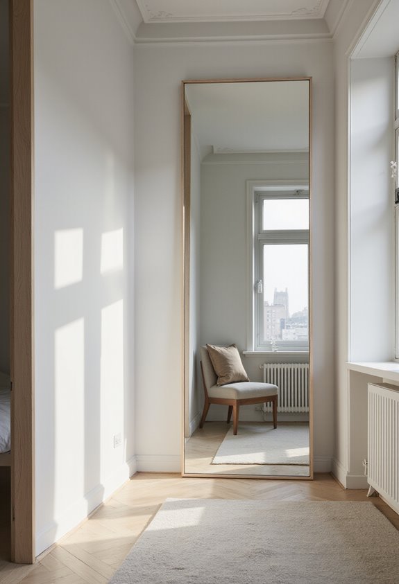 strategically placed mirrors amplify light and space