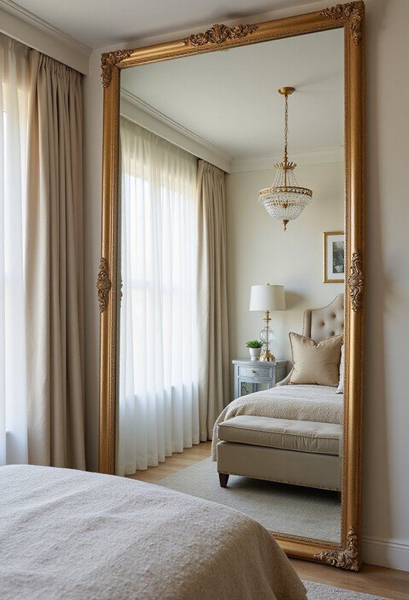 strategically placed mirrors expand brighten space