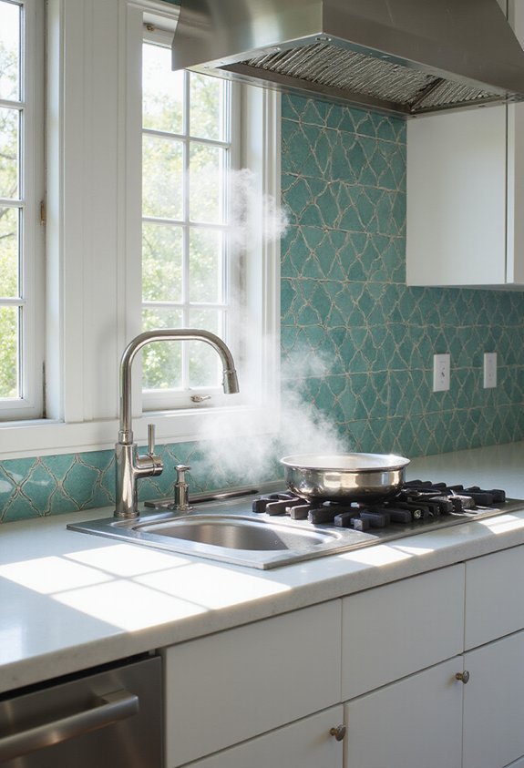 striking bold focal transformative backsplash