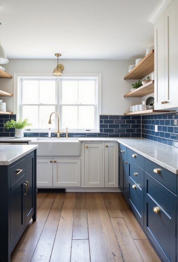 striking farmhouse contrast with bold color