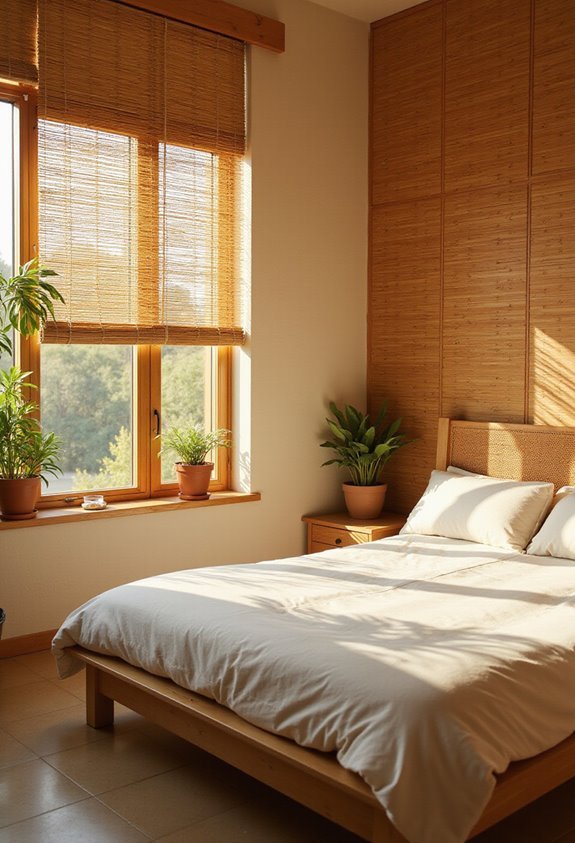 stylish functional light controlling eco friendly bamboo blinds