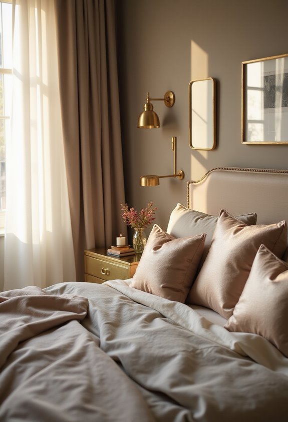 subtle glamorous warm metallic accents