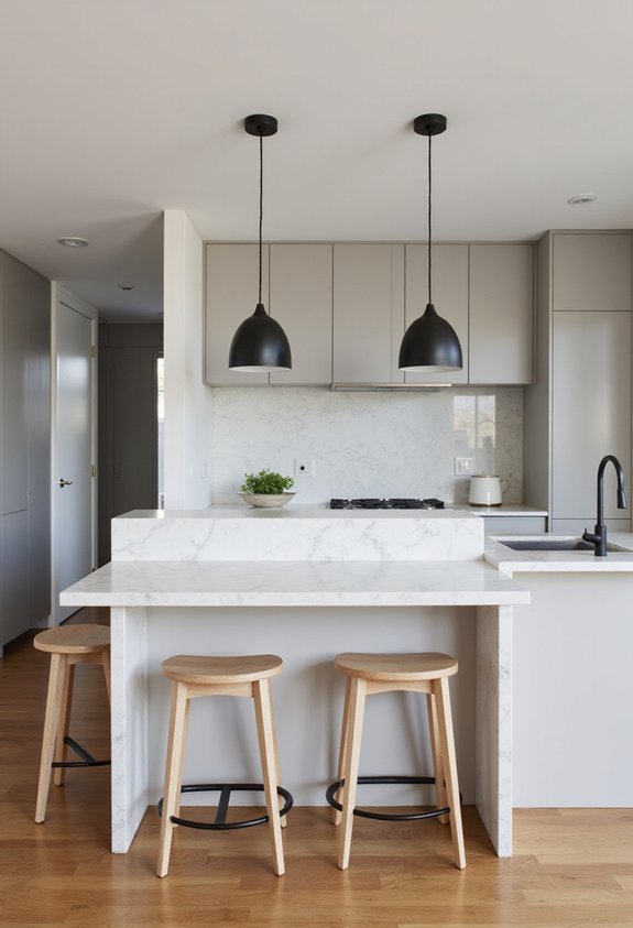 subtle zoning for compact kitchens