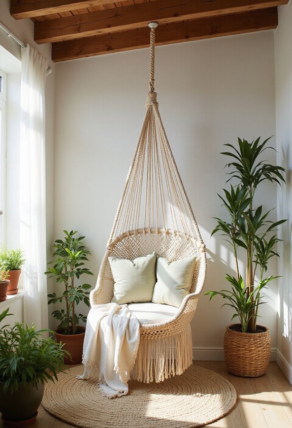 suspended dreamy reading nook serenity