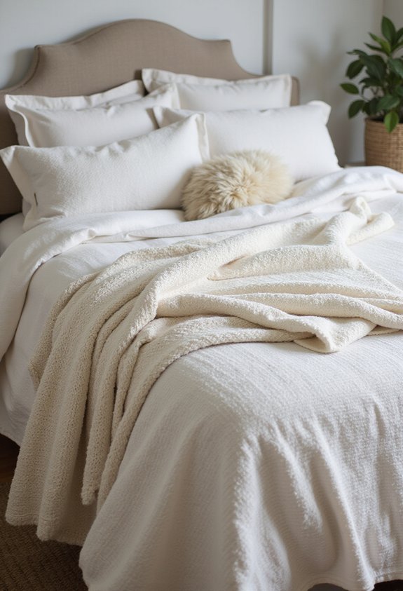 texture rich bedding and layered accents