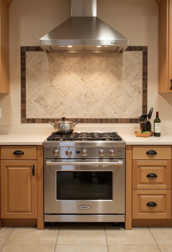 textured patterned backsplash enhances light kitchens