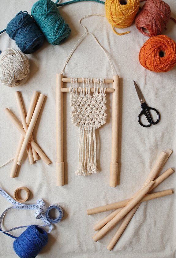 textured personalized wall decor from yarn