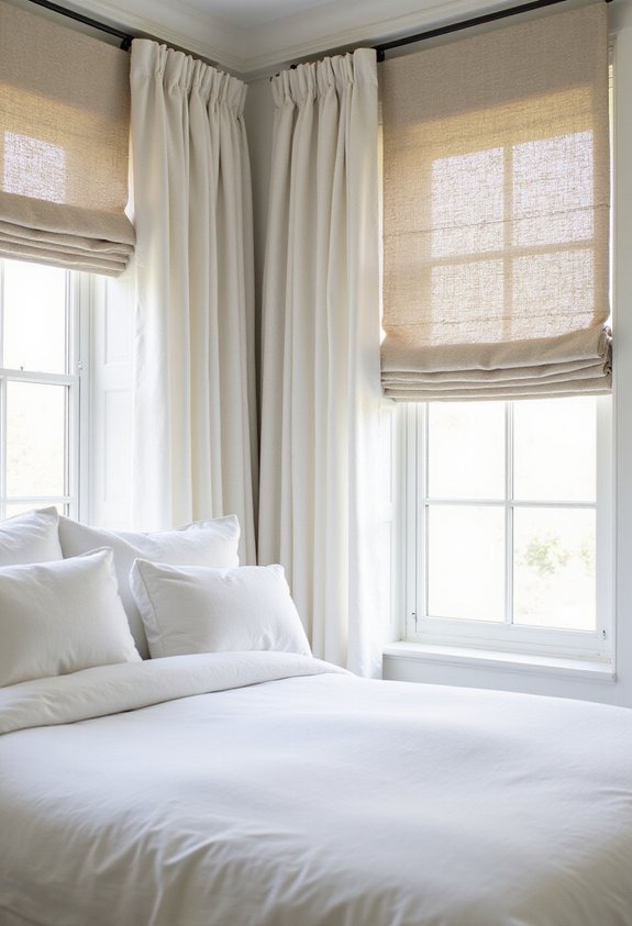 textured window treatments elevate bedroom design