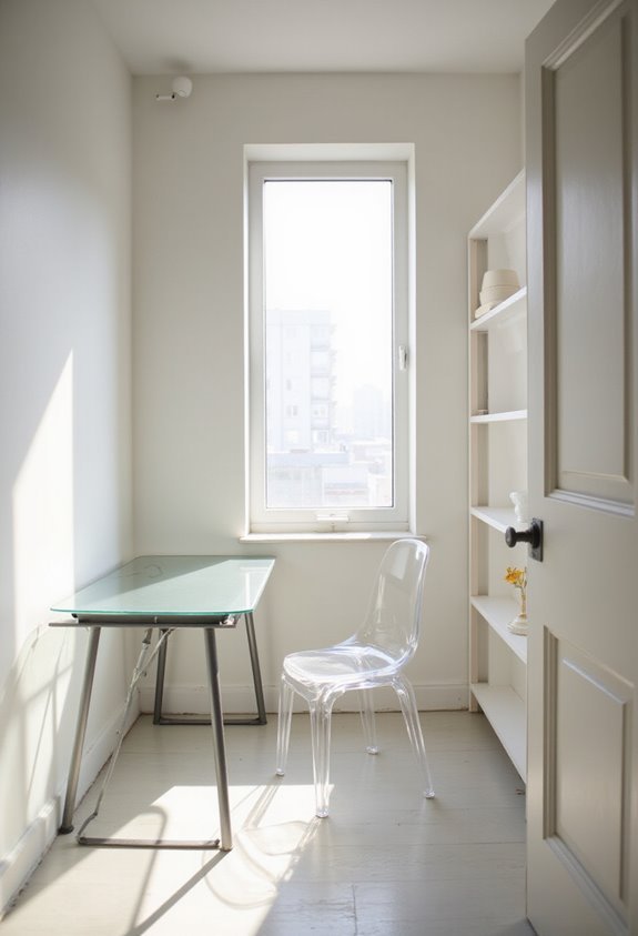 transparent furniture reduces visual clutter