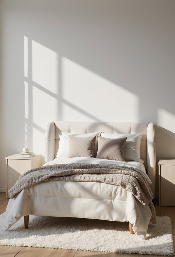 upholstered pieces create soft comfort