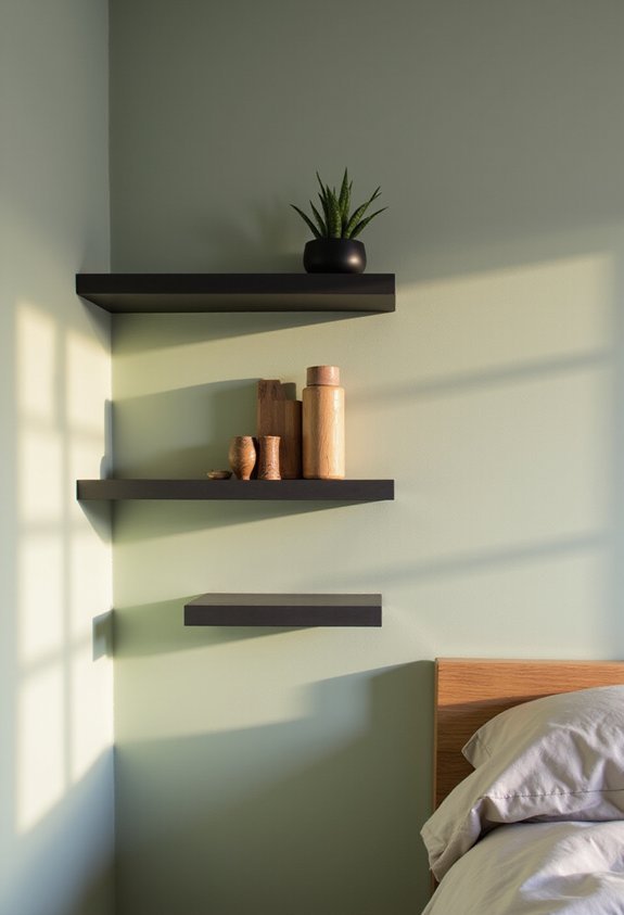 varied heights show off floating shelves