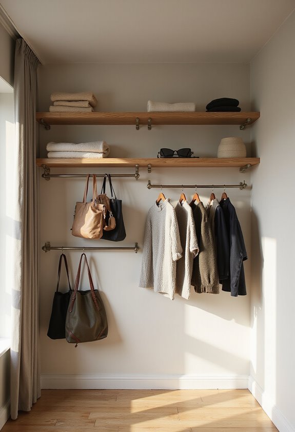 vertical adhesive pegboard floating storage