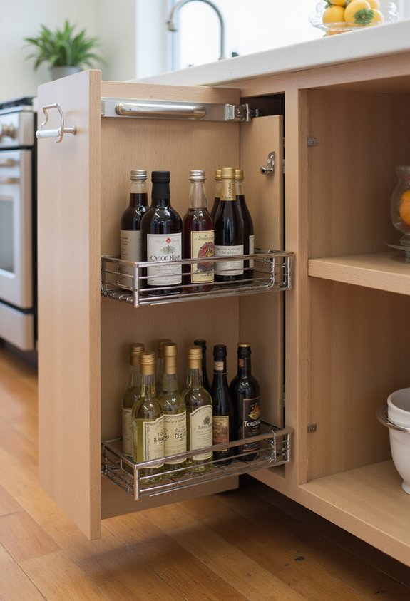 vertical cabinet storage organization solution
