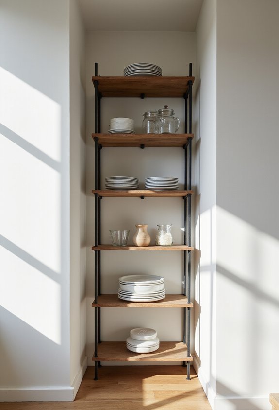 vertical corner narrow customizable shelving