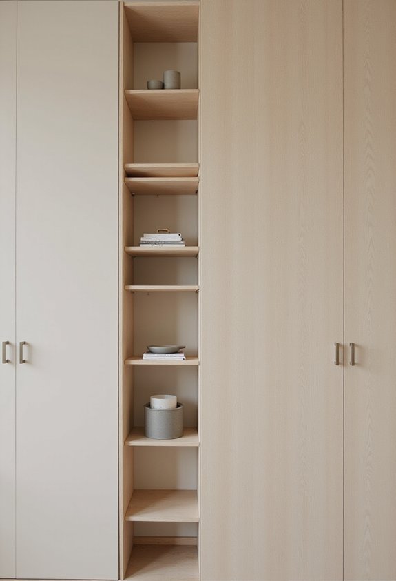 vertical narrow adjustable accessible storage