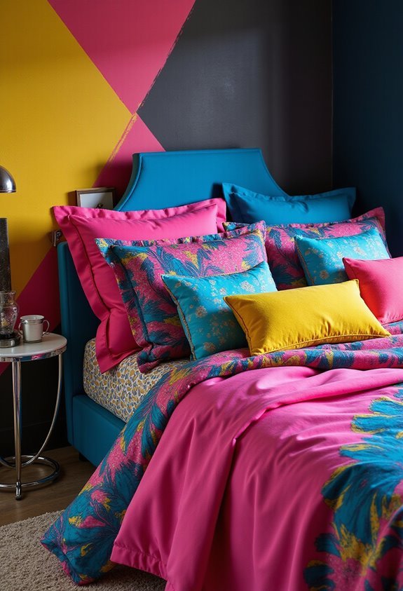 vibrant retro abstract bedding