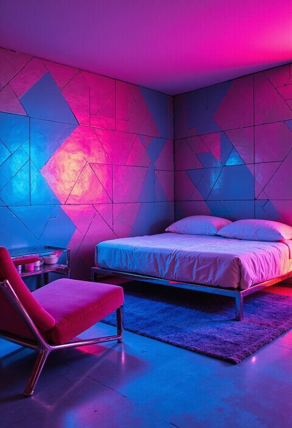 vibrant retro geometric tile accent