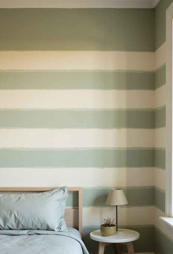 wall widening horizontal stripes