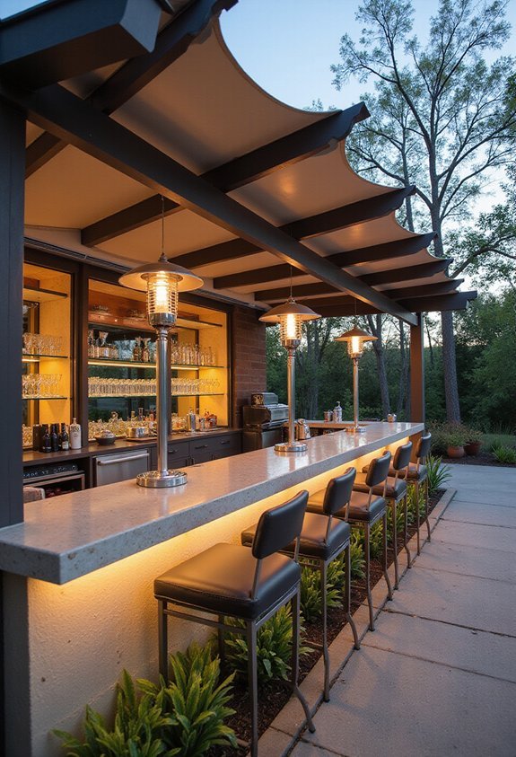 weatherproof year round durable protected outdoor bar