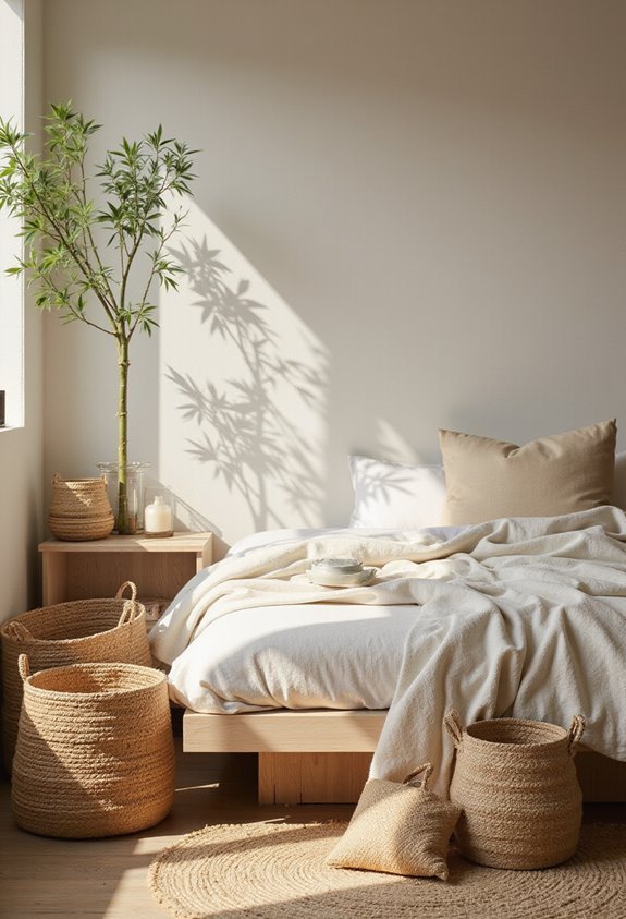 woven baskets conceal clutter elegantly