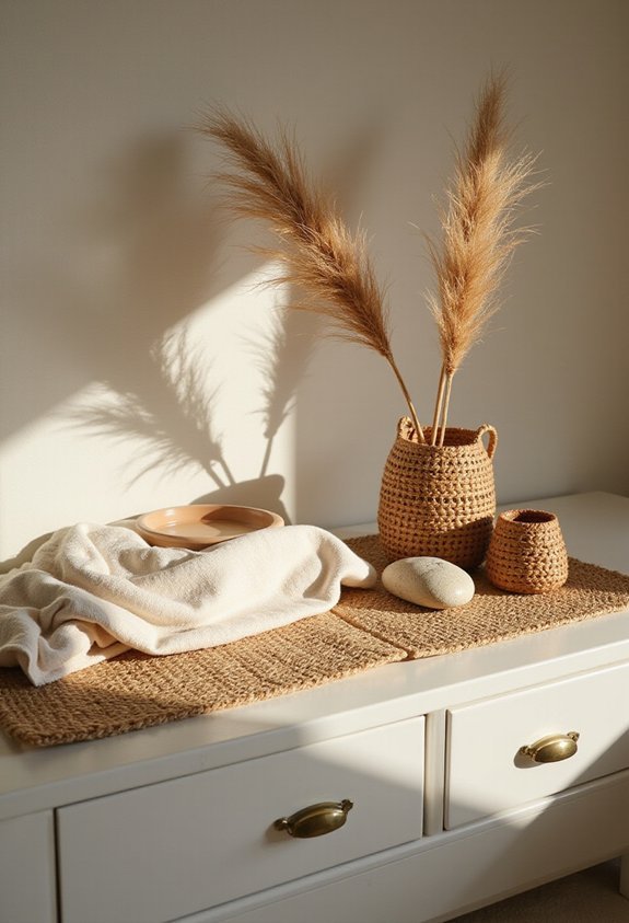 woven texture visual interest cohesive nightstand