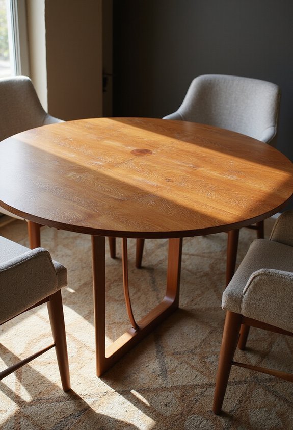 anchor round table with grounding rug