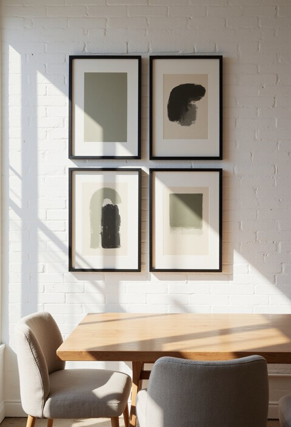 balanced spacious varied asymmetrical gallery wall