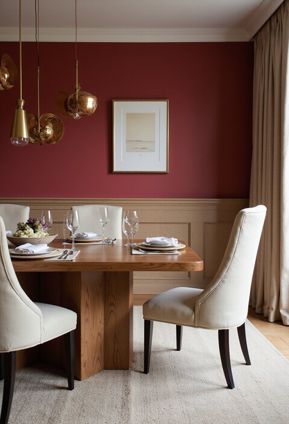 bold crimson accent walls