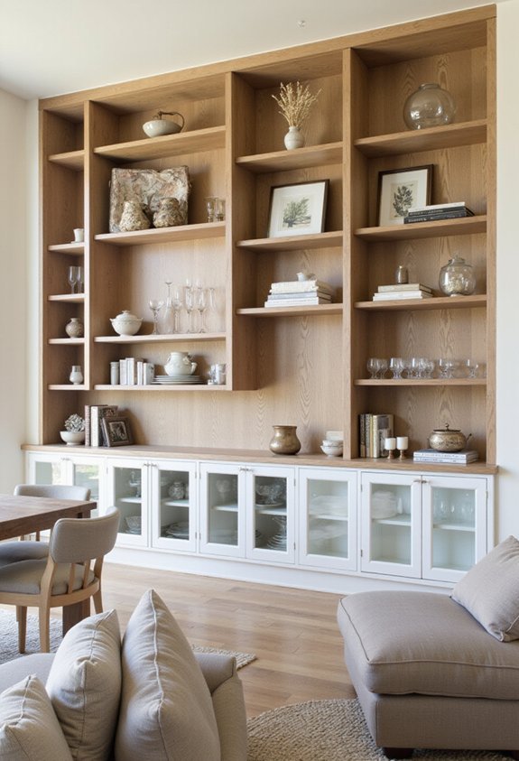 built in storage combats living room clutter