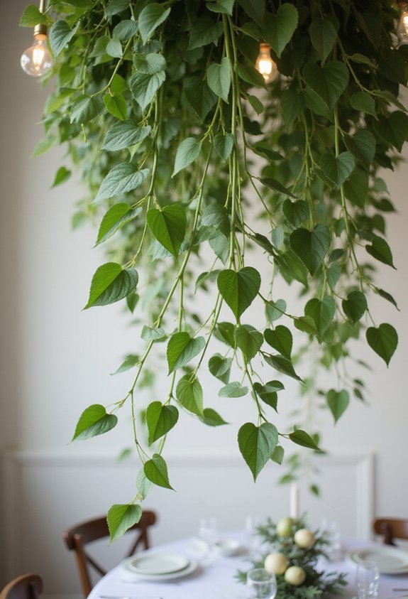 cascading trailing variegated overachieving pothos